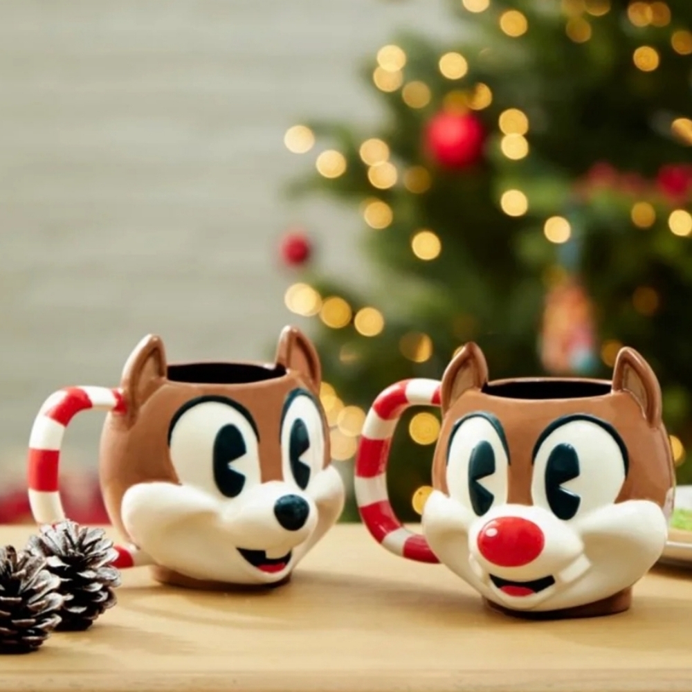DisneyParks Chip n' Dale Walt’s Holiday Lodge Mug Set Jumbo 23 oz New In Box